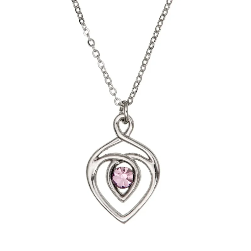 celtic heart crystal pendant necklace