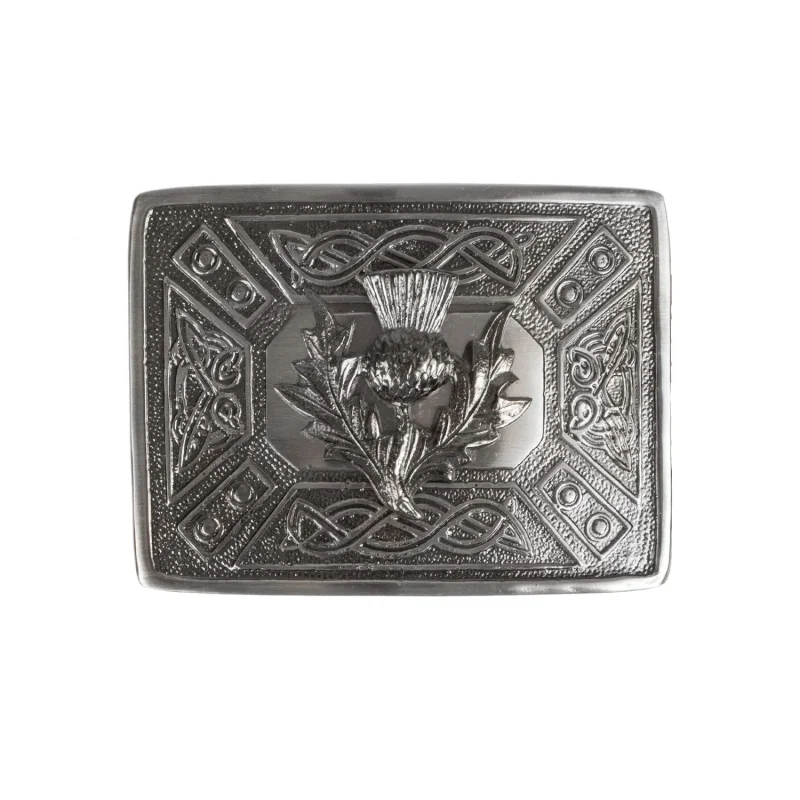 celtic knot thistle kilt belt buckle