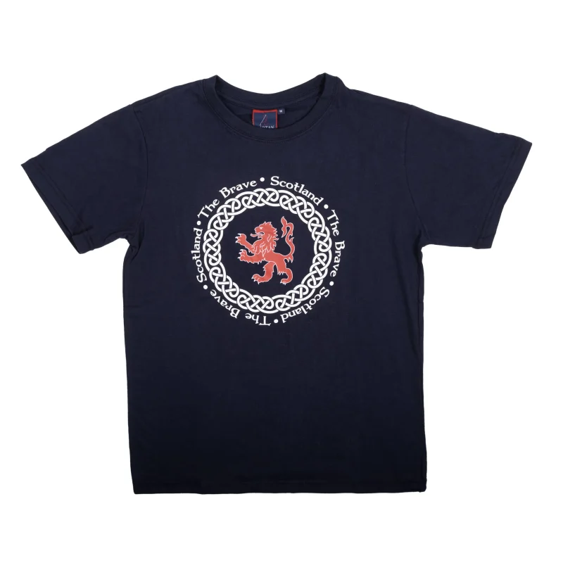 celtic lion scot the brave navy adult t shirt