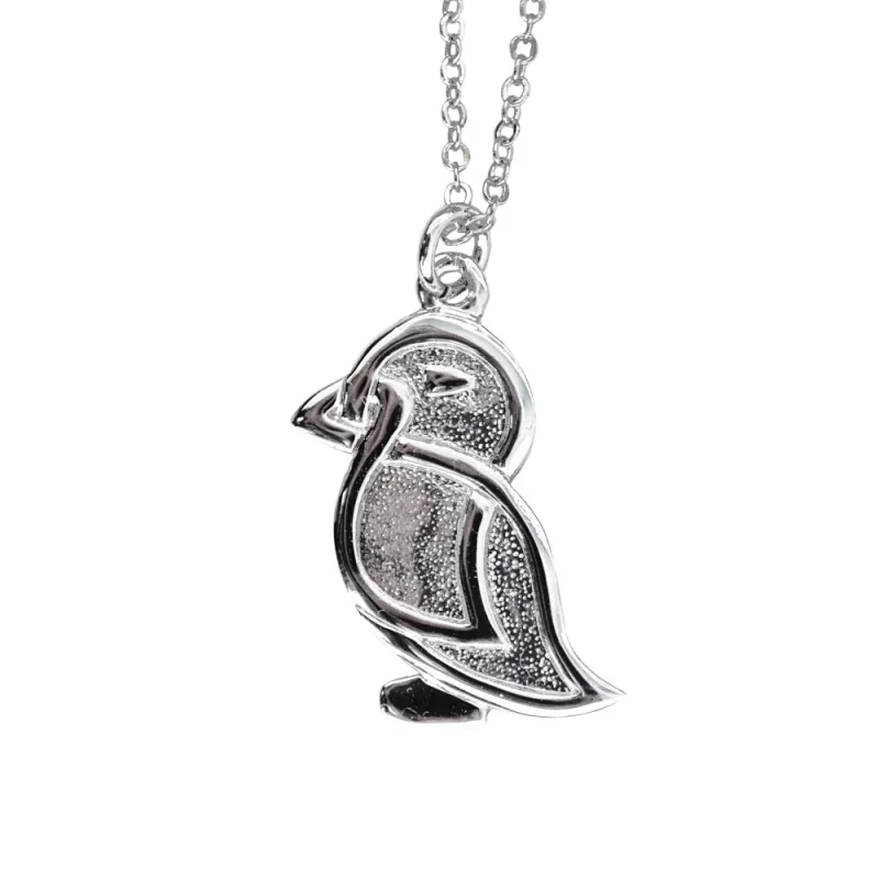 celtic puffin drop pendant