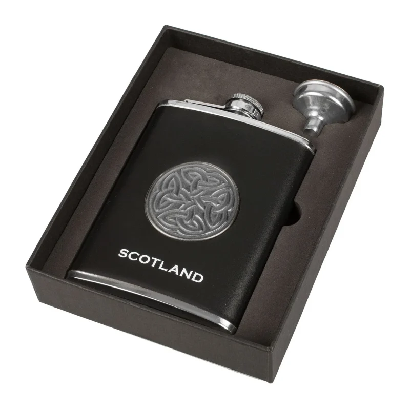 celtic scotland emblem 8oz hip flask w funnel