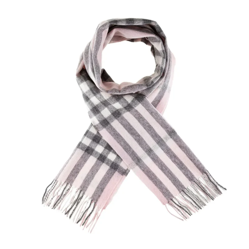 chalk tartan cashmere scarf chequer bar 90 10