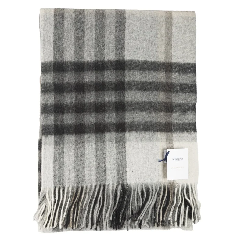 charcoal herringbone lambswool blanket 100 premium wool