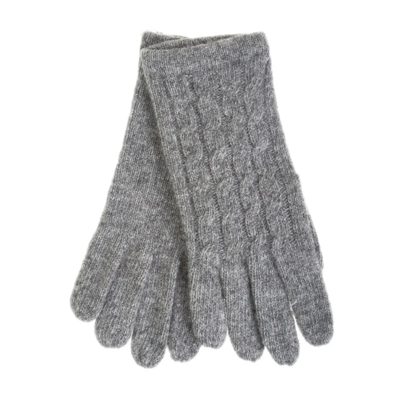 charcoal lambswool ladies cable gloves