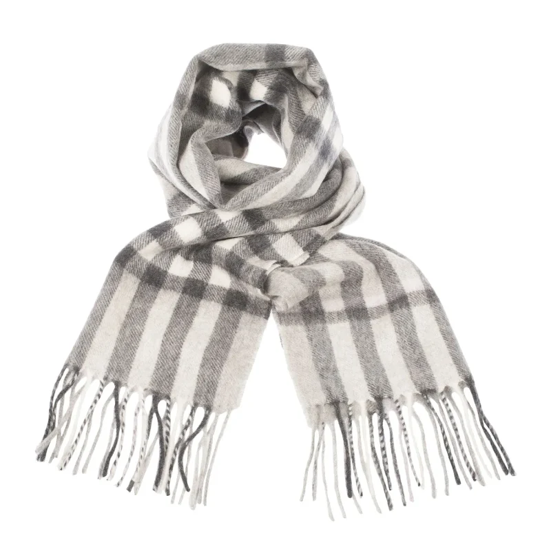 charcoal light grey tartan cashmere scarf edinburgh