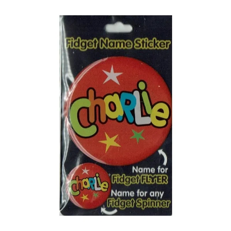 charlie name stickers for fidget flyer