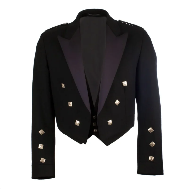 charlie wool jacket 3 button waistcoat black