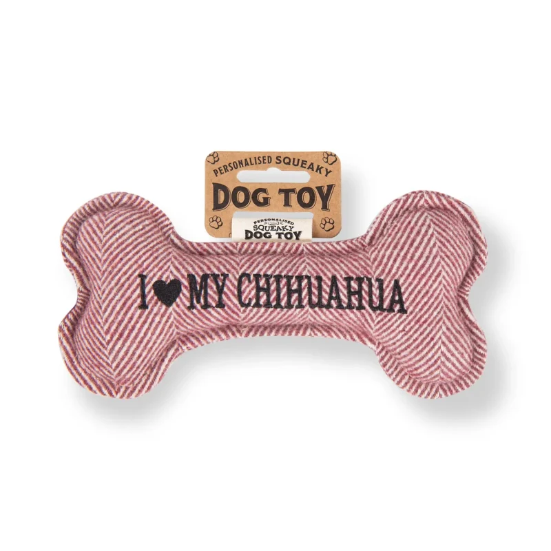 chihuahua squeaky bone dog toy i love my pup