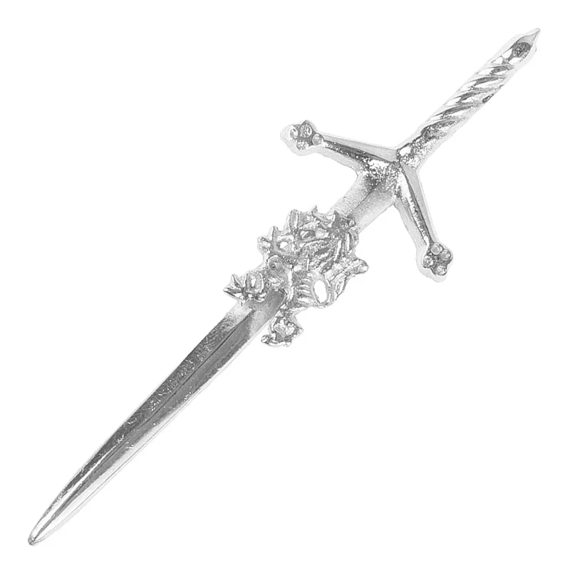 chrome lion sword kilt pin