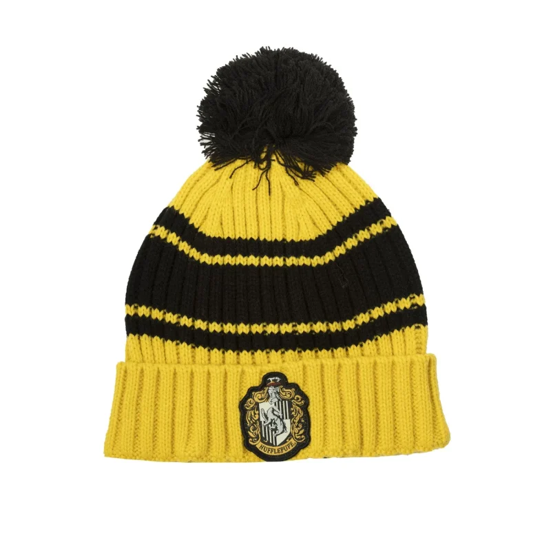 chunky knit hufflepuff beanie for adults v2