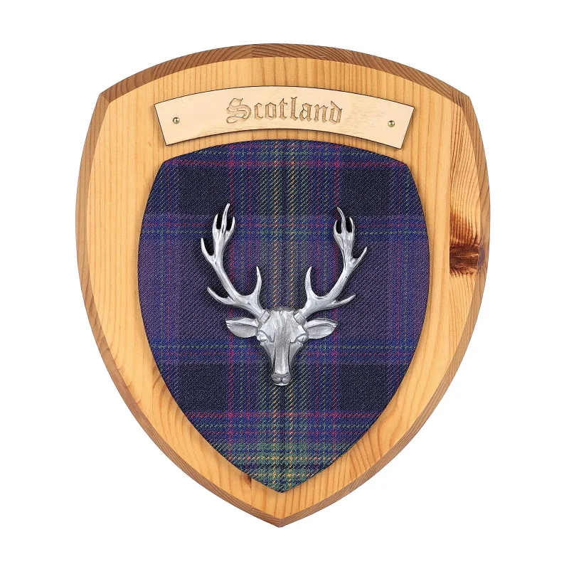 clan stags head wall plaque