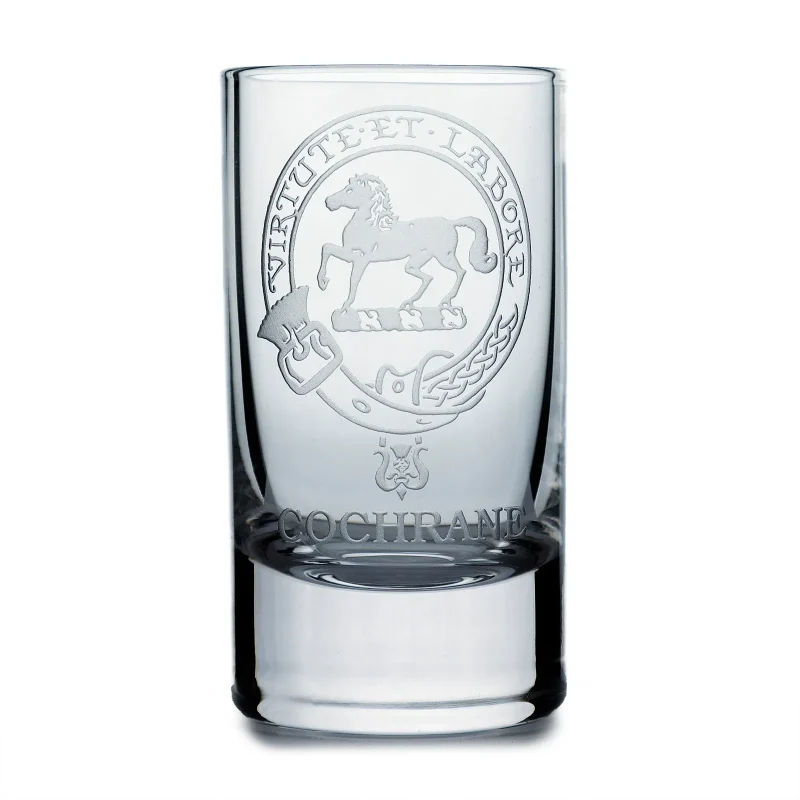 collins cochrane crystal clan shot glass