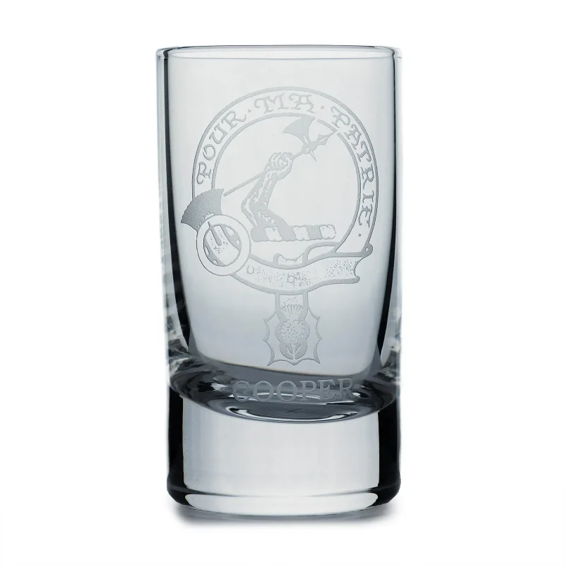 collins cooper crystal clan shot glass