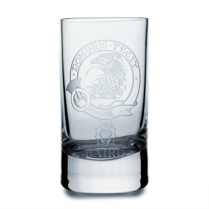 collins crystal clan baird shot glass