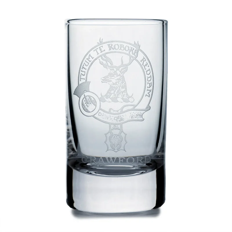 collins crystal clan crawford shot glass