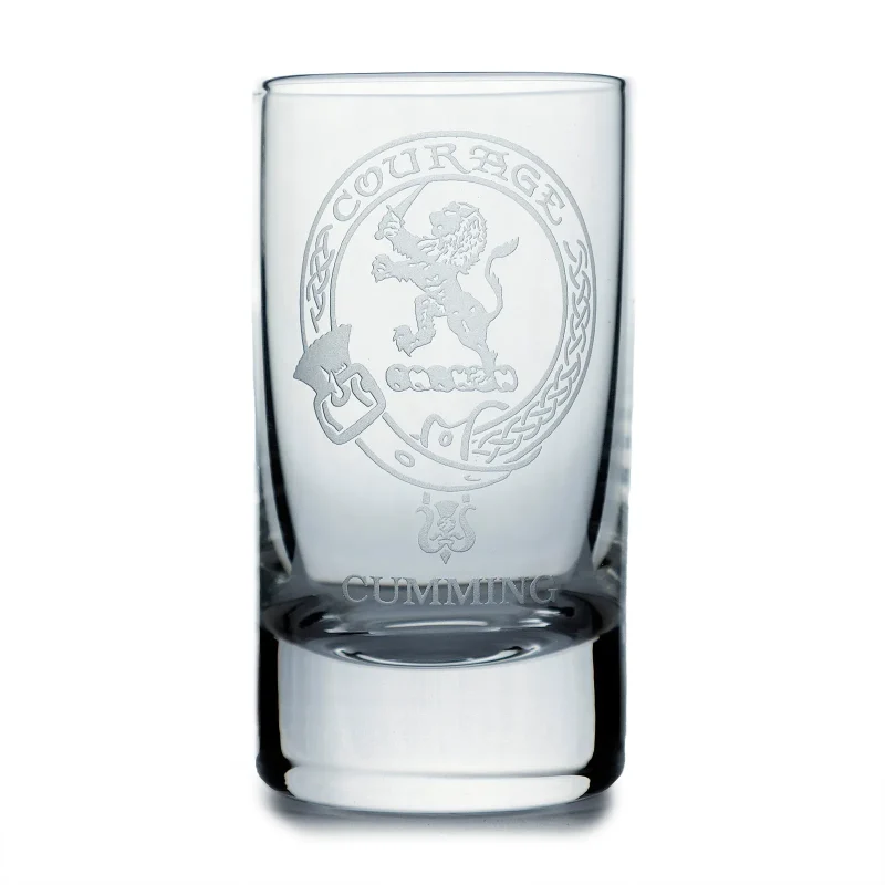 collins crystal clan cumming shot glass