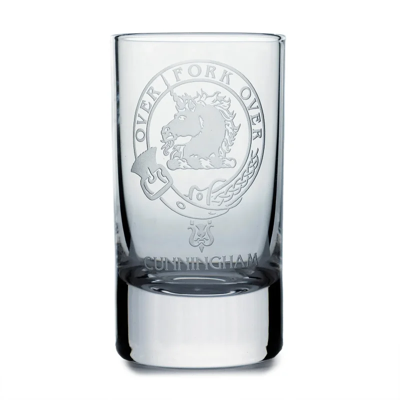 collins crystal clan cunningham shot glass