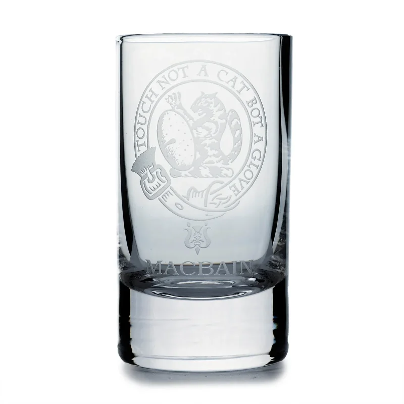 collins crystal clan macbain shot glass