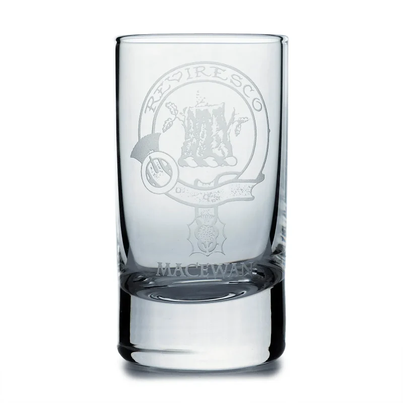 collins crystal clan macewan shot glass