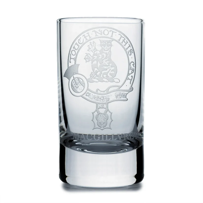 collins crystal clan macgillivray shot glass