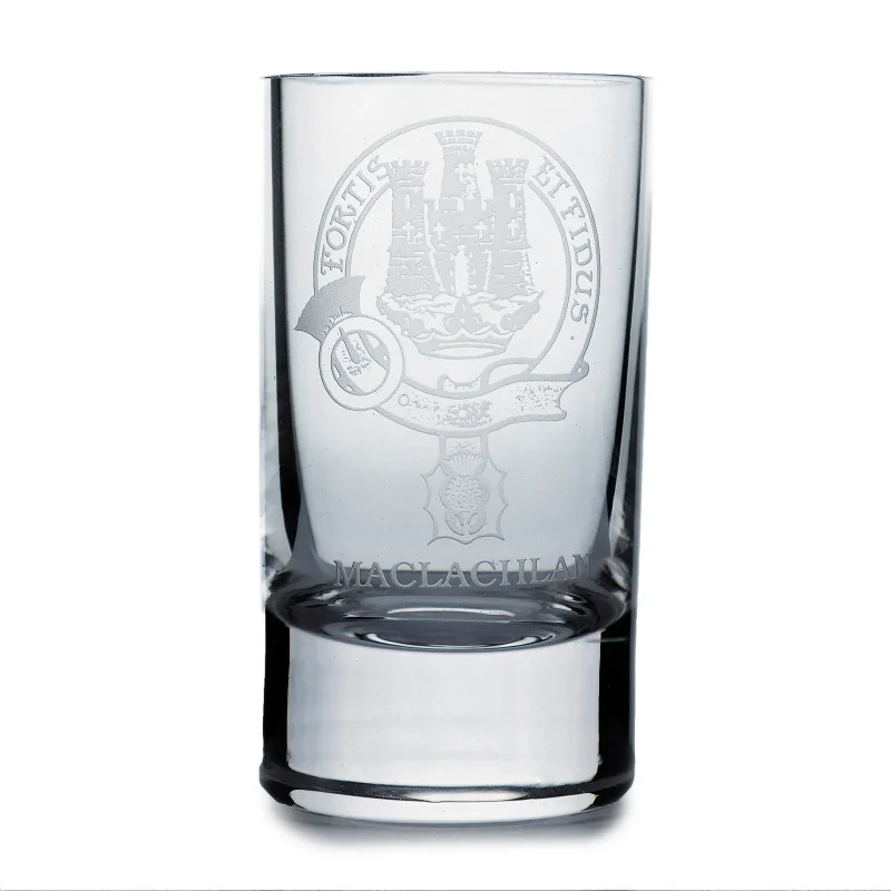 collins crystal clan maclachlan shot glass