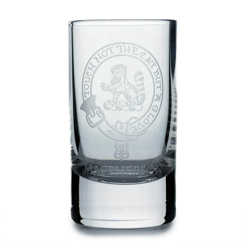 collins crystal clan macpherson shot glass