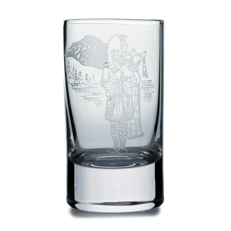 collins crystal clan shot glass scotland piper