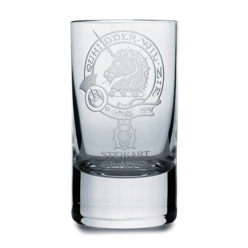 collins crystal clan shot glasses stewart appin collection