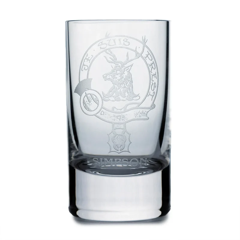 collins crystal clan simpson shot glass