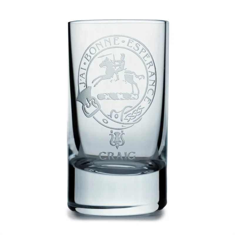 collins crystal craig shot glass clan edition