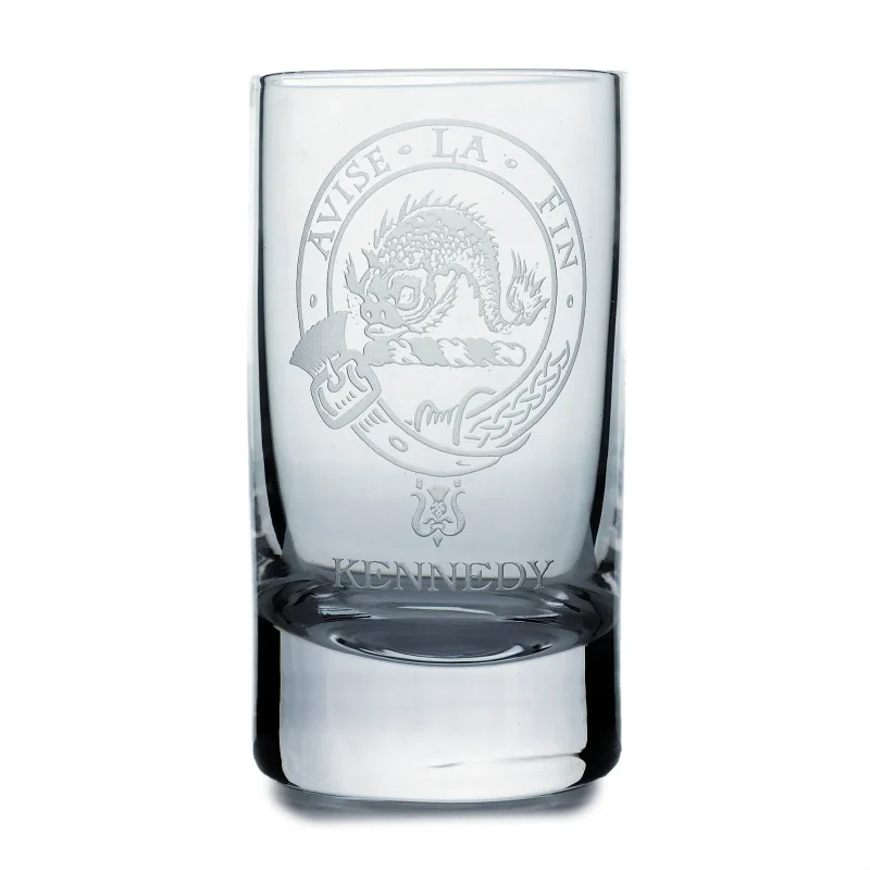 collins crystal kennedy clan shot glass