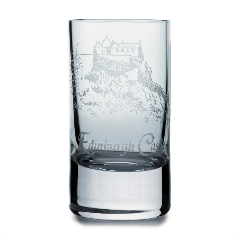 collins edinburgh castle crystal clan shot glass