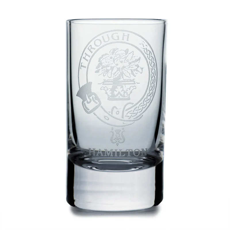 collins hamilton crystal clan shot glass