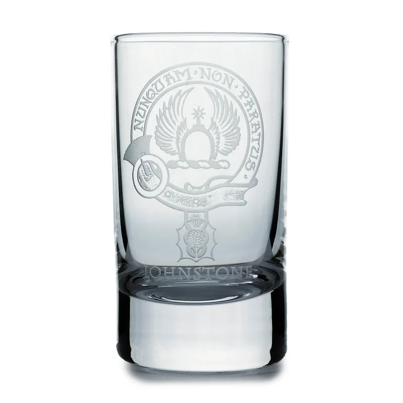 collins johnstone crystal clan shot glass