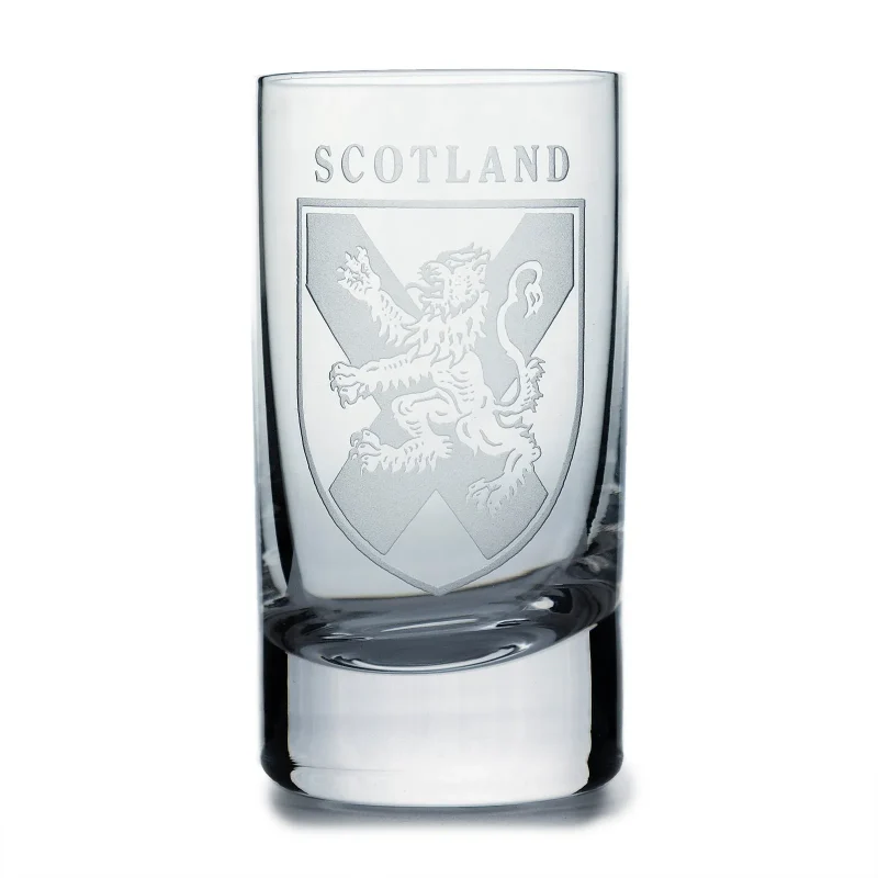 collins scotland shield crystal clan shot glass