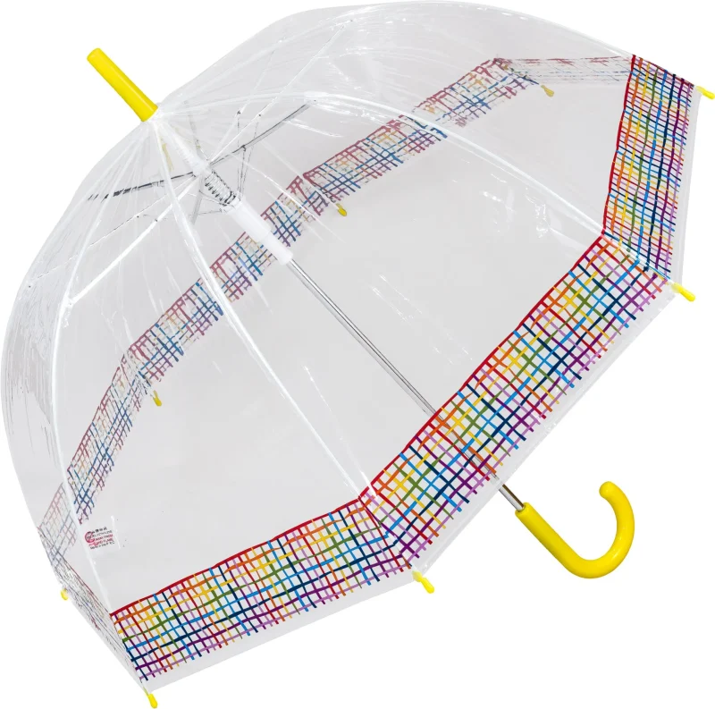 colored check border dome umbrella