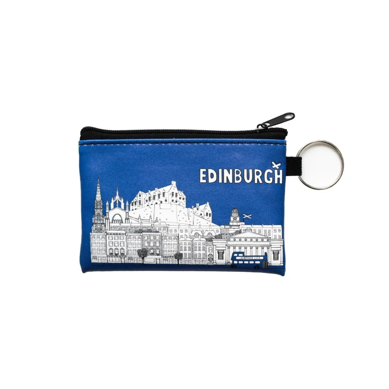 compact edinburgh cityscape coin purse