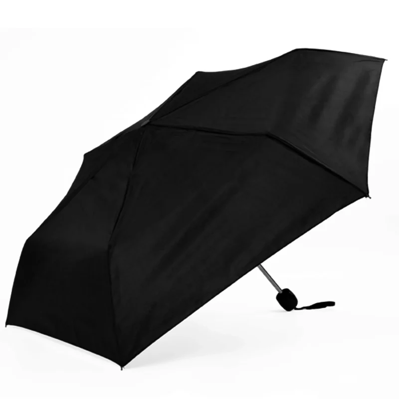 compact manual folding umbrella black