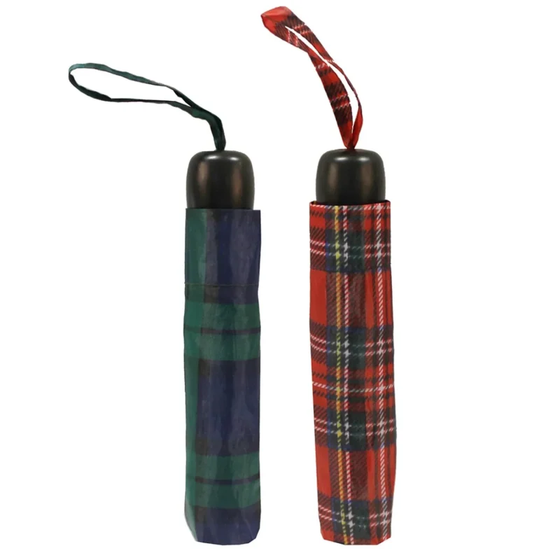 compact tartan umbrella assorted designs