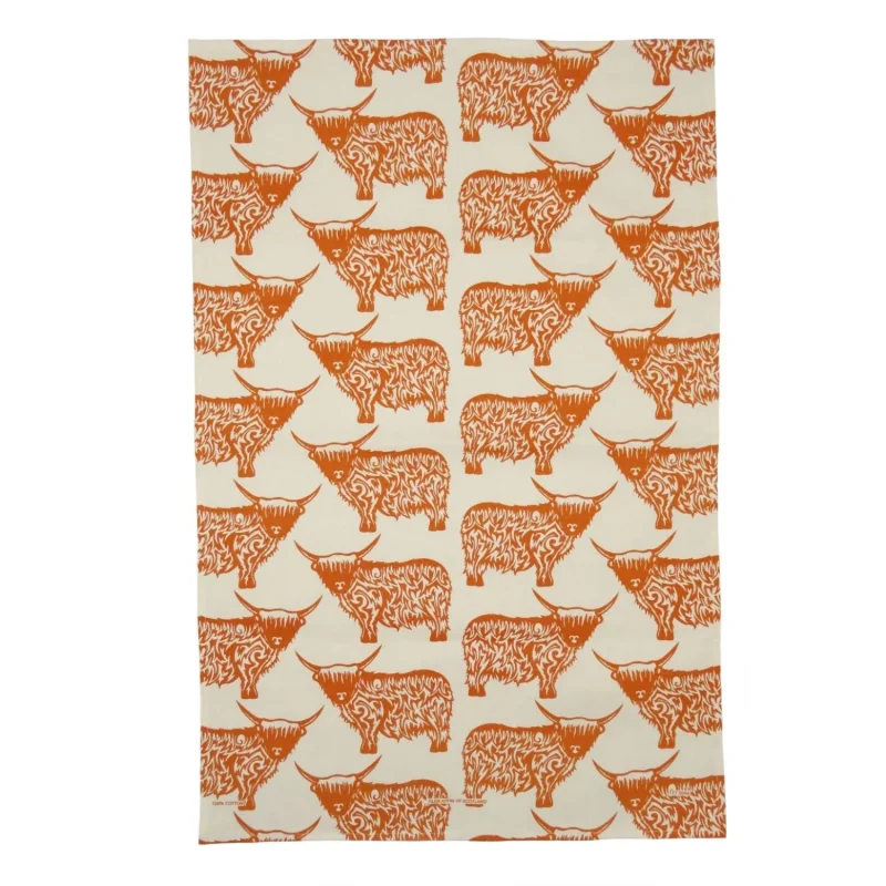 cow pattern tea towel