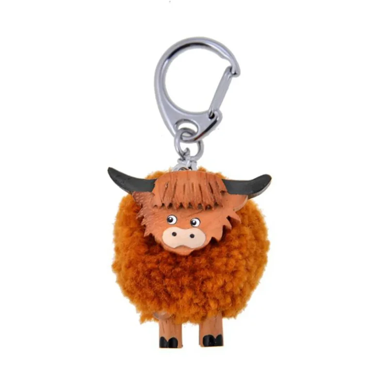 cow pom pom keyring