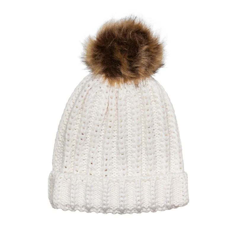 cozy fur pom fisherman cap