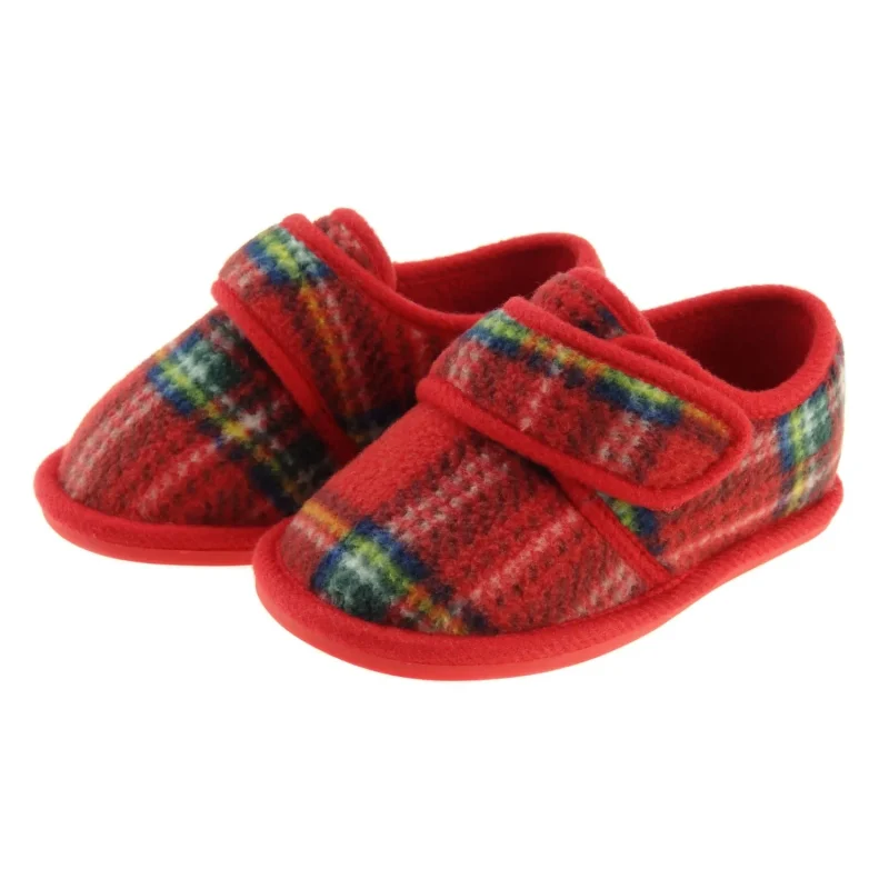 cozy tartan fleece slippers