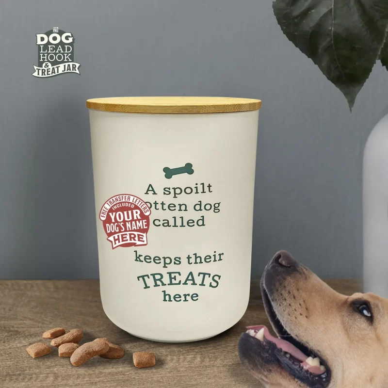 cream dog treat jar blank