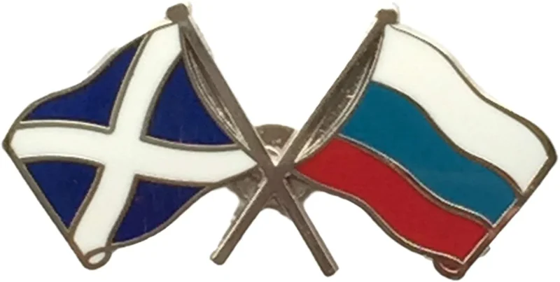 crossed saltire russian flag lapel pin