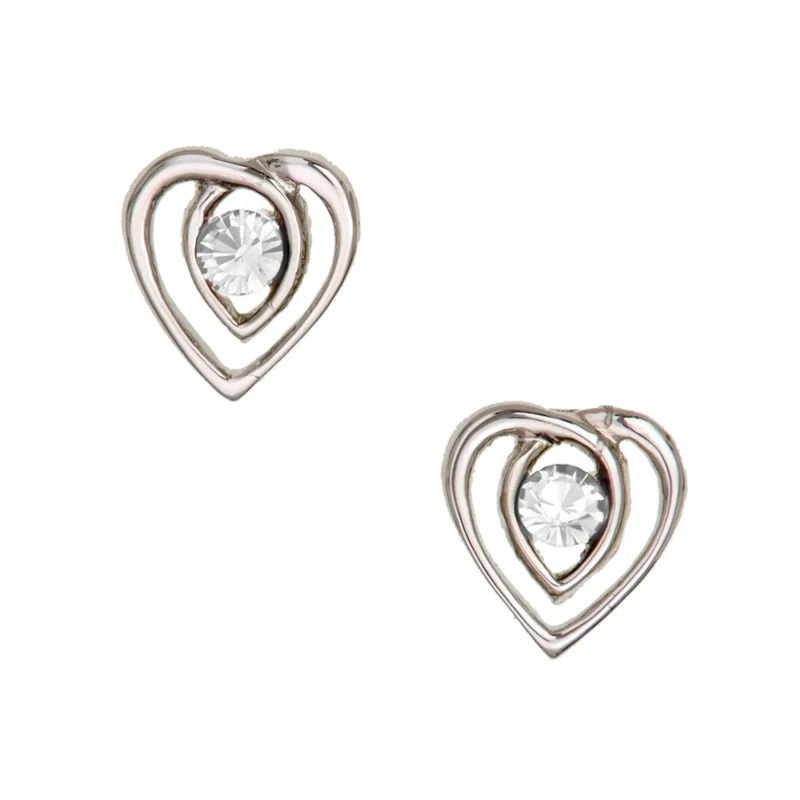 crystal celtic heart earrings