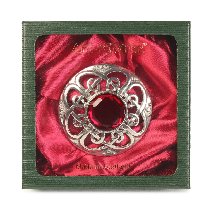 culloden red plaid brooch