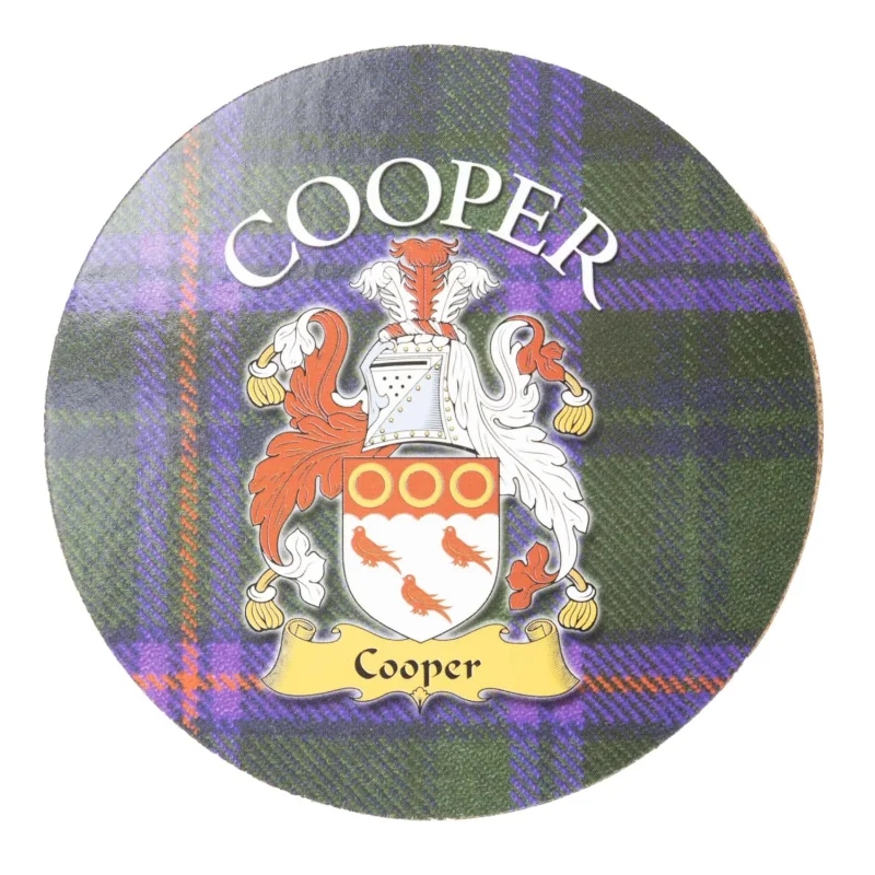 custom clan family name round cork coaster