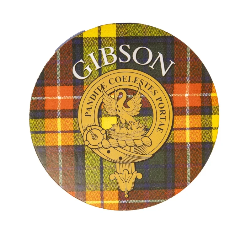 custom gibson s round cork coaster for clan names