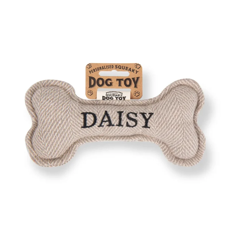 daisy squeaky bone dog toy